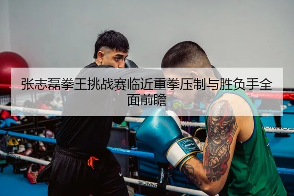 张志磊拳王挑战赛临近重拳压制与胜负手全面前瞻